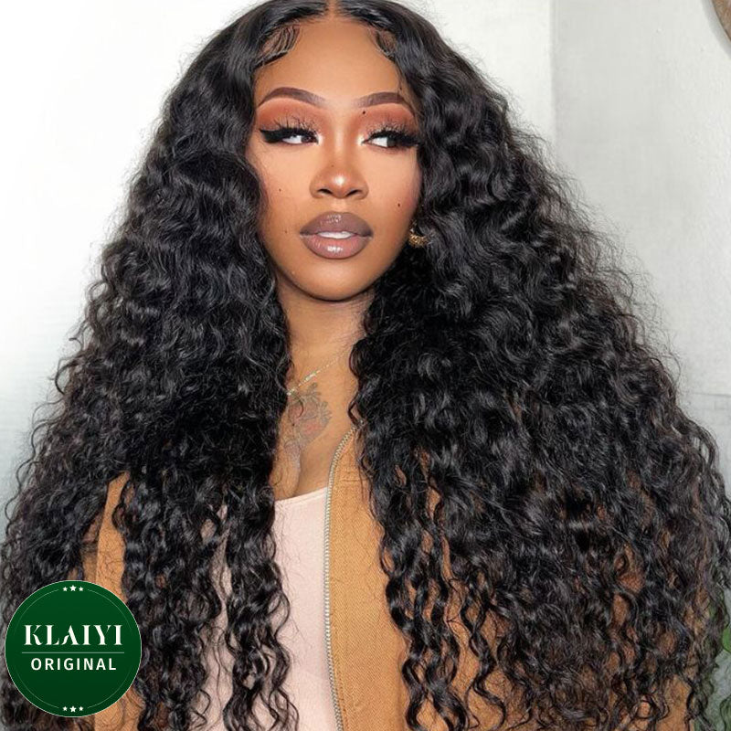 Klaiyi Hair 2 Bundles or 3 Bundles Indian Water Wave Curly Hair Bundles Deals Flash Sale