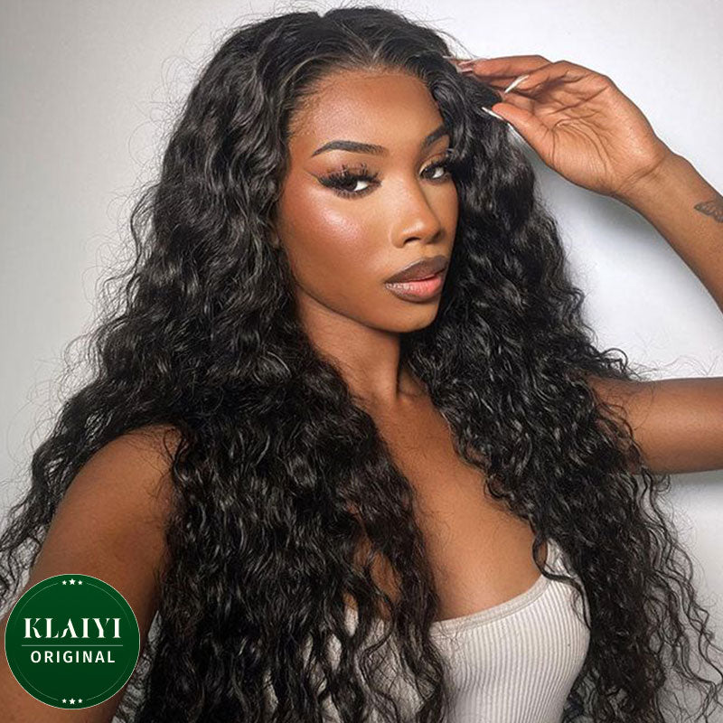 Klaiyi Hair 2 Bundles or 3 Bundles Indian Water Wave Curly Hair Bundles Deals Flash Sale