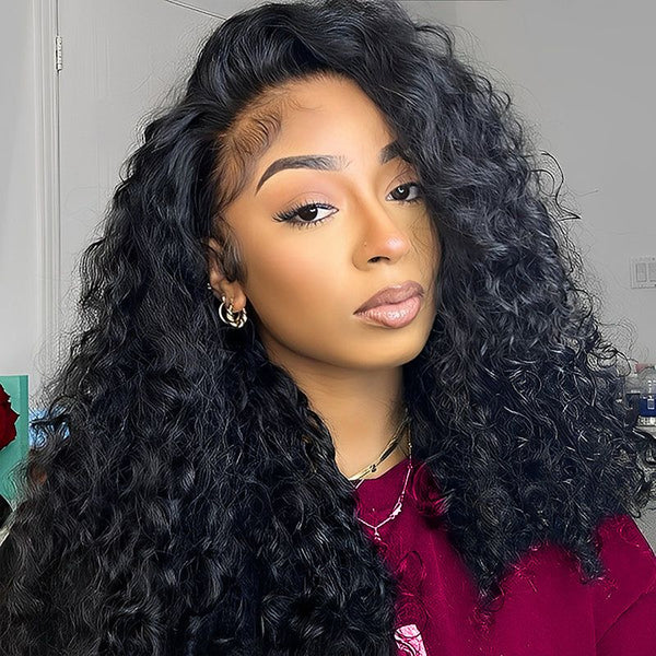 Klaiyi Water Wave 3 In 1 Half Wig Flip Over Wig with Flexi-Fit Drawstring Beginner Friendly Wig Flash Sale