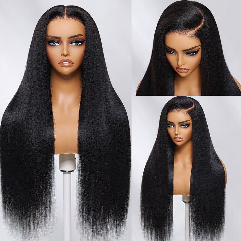 Klaiyi Yaki Straight Skin Melt 5x5 HD Blend Away™ Lace Wigs 180% Glueless Human Hair Wigs