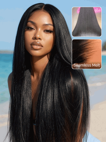 20" Only $129 | Klaiyi Light Yaki Straight Put On & Go 7x5 & 13x4 Pre-Everything Glueless Human Hair Wig
