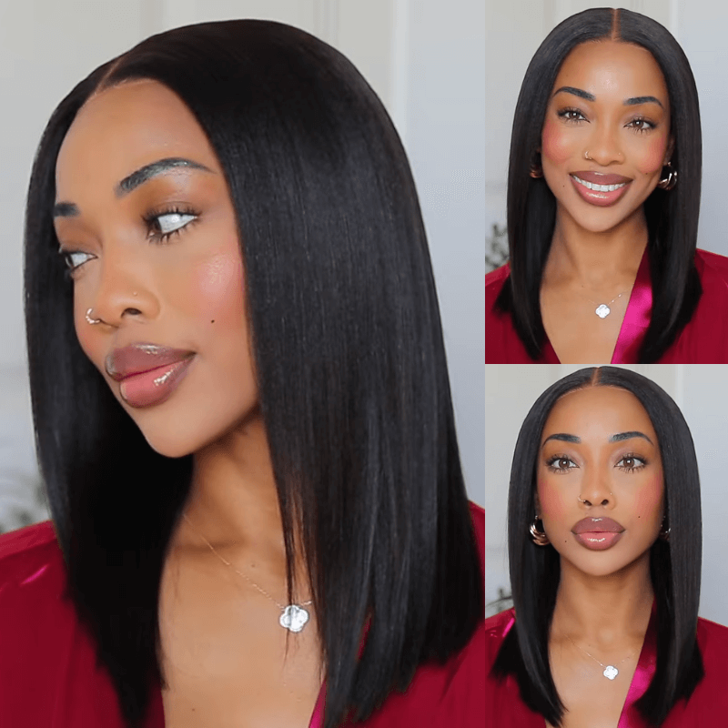 Extra 60% OFF | Klaiyi Yaki Straight Put On and Go Glueless Bob Wig 7x5 Pre-Cut Lace Closure Wig Beginner Friendly