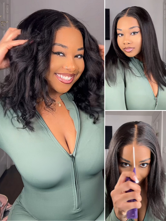 Buy 1 Get 1 Free,Code:BOGO |Yaki Straight Put On and Go Glueless Bob Wig 7x5 Pre-Cut Bye Bye Knots Wig 4.0