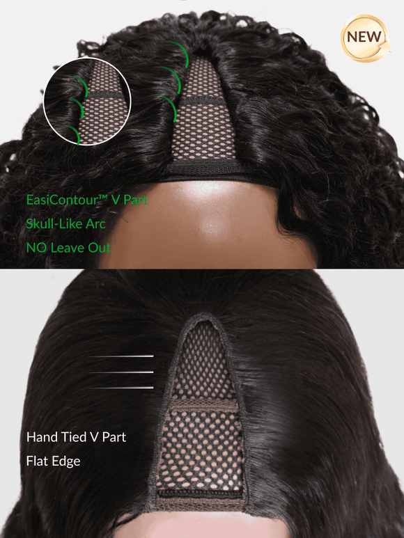 100 $ de réduction | Code : SAVE100 Perruque Klaiyi New Yaki Straight V Part Wig Upgrade U Part Wig Meets Real Scale Prête à porter sans colle