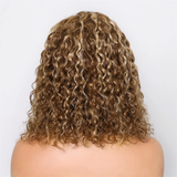 Klaiyi Honey Blonde Highlights Water Wave BOB Wig 6x4.75  Pre-cut Lace Wear & Go Wigs Flash Sale