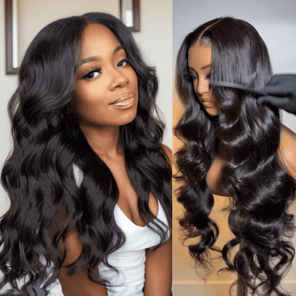Klaiyi 7x5 Bye Bye Knots /13x4 Drawstring Body Wave Glueless Human Hair Wig Flash Sale
