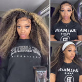 Klaiyi Balayage Blonde Highlights Curly Lace Front Wig Precolored Ombre Hair Flash Sale