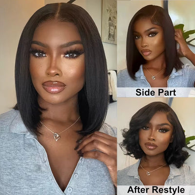 Klaiyi Put On and Go Glueless Bob Wig 13x4 Pre Everything/ 7×5 Bye Bye Knots Pre-Cut Lace Wig Beginner Friendly Flash Sale