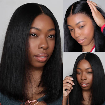 Klaiyi Put On and Go Glueless Bob Wig 13x4 Pre Everything/ 7×5 Bye Bye Knots Pre-Cut Lace Wig Beginner Friendly Flash Sale
