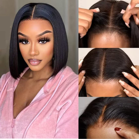 Klaiyi Wear Go Glueless Bob Wig 6x4.75 Pre-Cut Lace Closure Wig Beginner Friendly Flash Sale