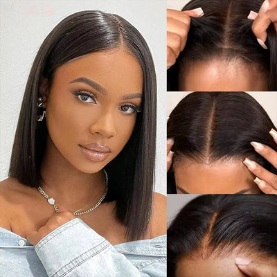 Klaiyi Put On and Go Glueless Bob Wig 13x4 Pre Everything/ 7×5 Bye Bye Knots Pre-Cut Lace Wig Beginner Friendly Flash Sale