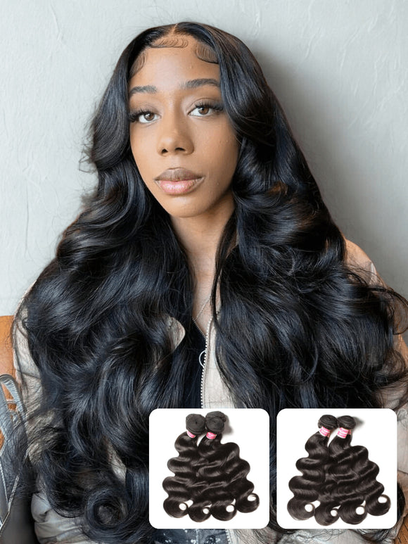 Klaiyi Hair 3 Bundles Body Wave Virgin Hair 100% Unprocessed Human Hair Extension Deals