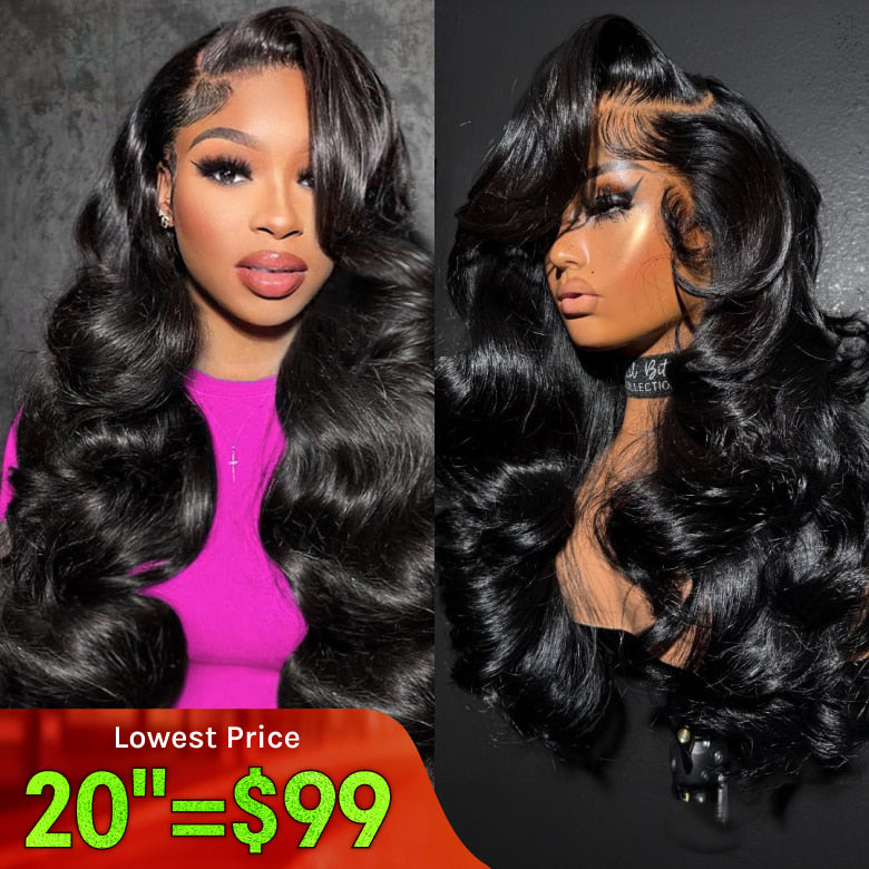20inch=$99 | Klaiyi 13x4 Pre Everything Body Wave Glueless Frontal Wig With Elastic Drawstring Human Hair Wig Flash Sale