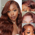 Klaiyi Reddish Brown Color Lace Wig Human Hair Flash Sale