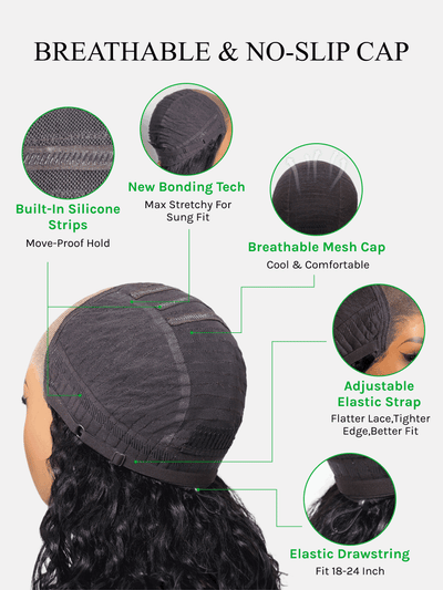 Klaiyi Ombre Chestnut Brown Yaki Straight 7x5 No-Slip Glueless Wig Put On & Go Human Hair Wigs with Invisi Drawstring