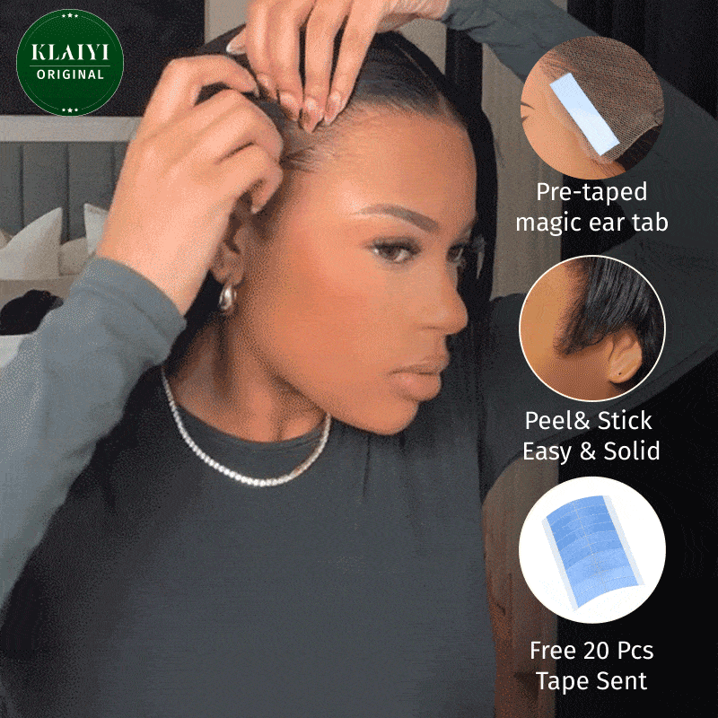 Klaiyi Silky Straight 13x4 Pre-Everything Lace Frontal Wig Real Ear To Ear Pre-Cut Lace Frontal Super Secure Wig