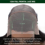 Klaiyi Upgrade 13x4 Full Frontal Lace Wig Body Wave Human Hair More Space to Do Styles