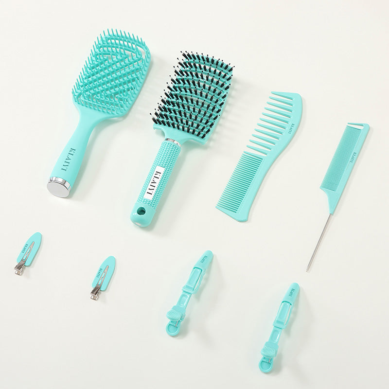 Klaiyi Black Friday | Order Over $199 Get Free Gift Hair Care Comb Anti Static Coarse Fine Toothed Tail Pick Combs Set And Hair Clips Gift Or Bathing Cap Silk Headband