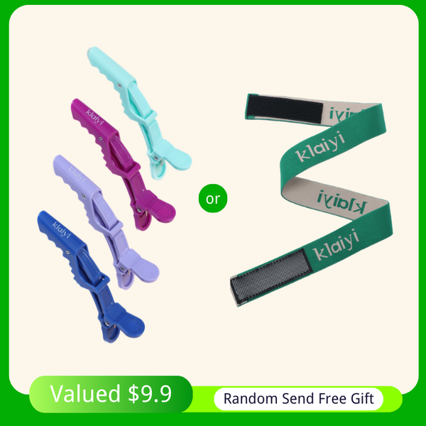 Klaiyi Free Gifts Elastic Headban And Alligator Clip Salon Perm Hair Dye Plastic Hairpin Wig Clip Haircut Partition Styling Clip Supplies