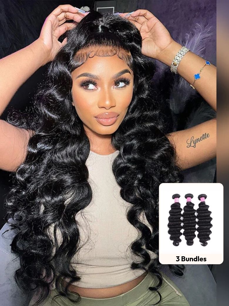 Klaiyi Brazilian Loose Wave 4 Bundles/Pack 7A Good Quality Virgin Human Hair Weave Bundles
