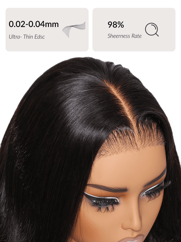 Klaiyi Real 5x5 HD Invisible Lace Closure Wigs 180% Glueless Wigs Melted All Skin Human Hair Wig