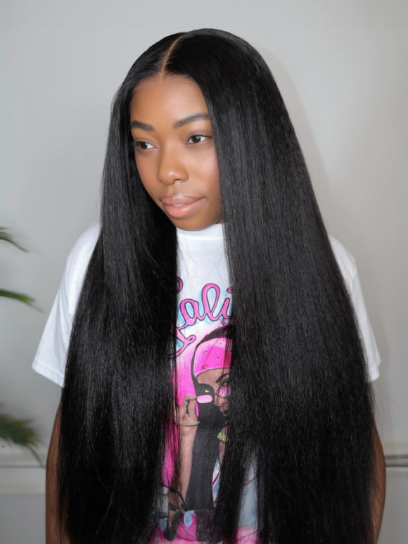 Klaiyi 3 Bundles Brazilian Straight Hair with 13*4 Ear to Ear Lace Frontal Closure