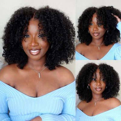 Klaiyi 4C Kinky Edge Wig Realistic Super Natural 4C Kinky Curly 7x5 Bye Bye Knots Wig Flash Sale