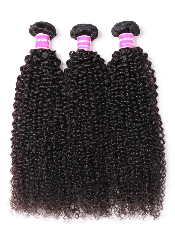 Klaiyi Hair 4 Bundles Kinky Curly Virgin Brazilian Human Hair Weave Best Unprocessed Human Hair