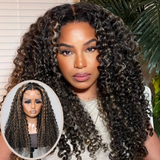 Klaiyi Balayage Blonde Highlights Curly Lace Front Wig Precolored Ombre Hair Flash Sale