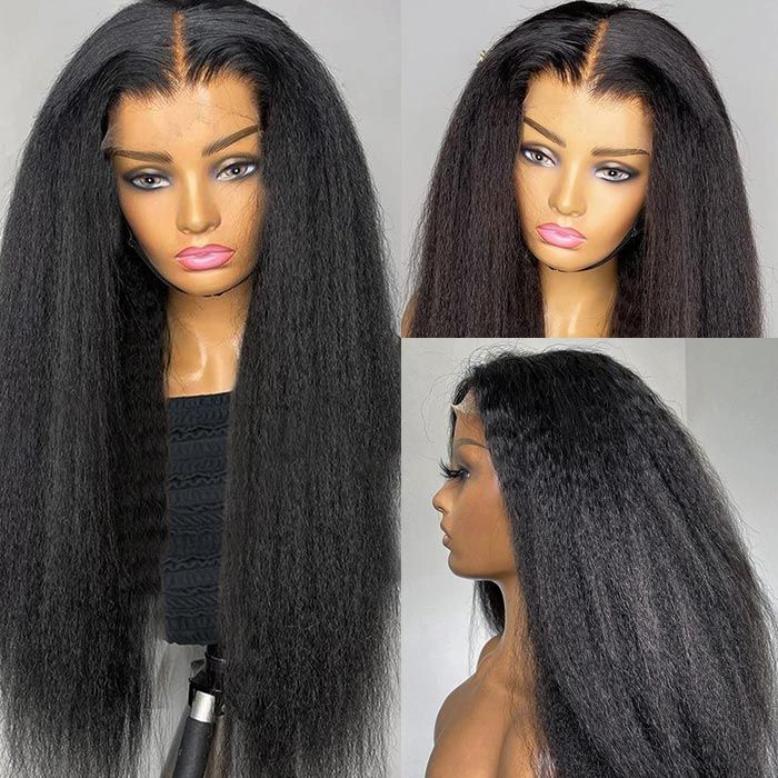 Klaiyi 13x4 Lace Front Wig Jerry Curly or Body Wave Kinky Edge Wig  Flash Sale