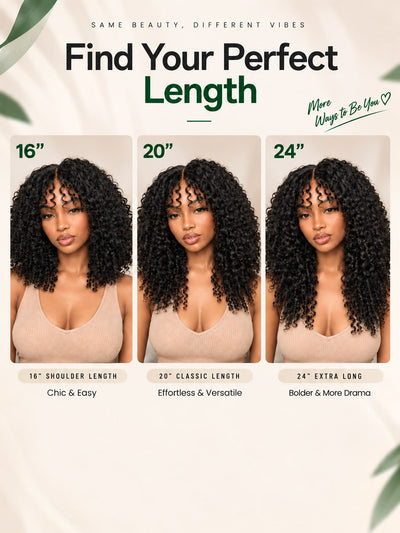 Peluca Klaiyi 7x5 adiós nudos cabello rizado con puntas de coil de dedo pon y ve peluca de cabello humano sin pegamento