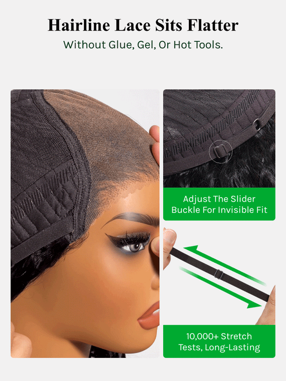 Klaiyi Yaki Straight Put On and Go Glueless Lace Wigs 7x5 Bye Bye Knots Human Hair Lace Wig