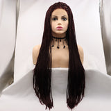 Klaiyi Lace Front Box Braided Wigs Knotless Cornrow Braids for Women 24 Inches Flash Sale