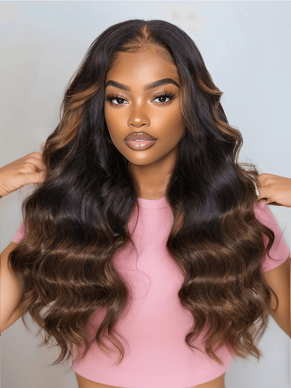 Klaiyi Black to Chestnut Brown Ombre Body Wave Human Hair Bundles Flash Sale
