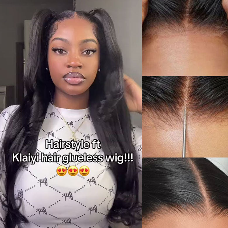 Buy 1 Get 1 Free,Code:BOGO |Klaiyi Yaki Straight Put On and Go Glueless Wig Bye Bye Knots Wig