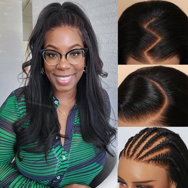 $100 OFF| Code: SAVE100 Klaiyi Yaki Straight 7x5 Bye Bye Knots Wig 4.0