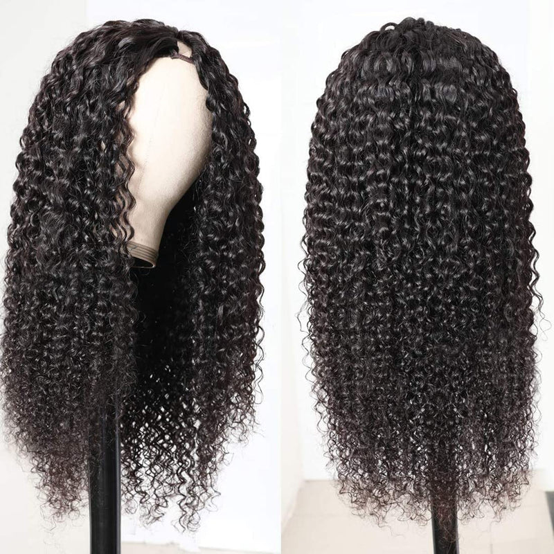 $100 OFF | Code: SAVE100  Klaiyi Jerry Curly U Part Wig Virgin Human Hair Real Scalp Beginnner Friendly Wig
