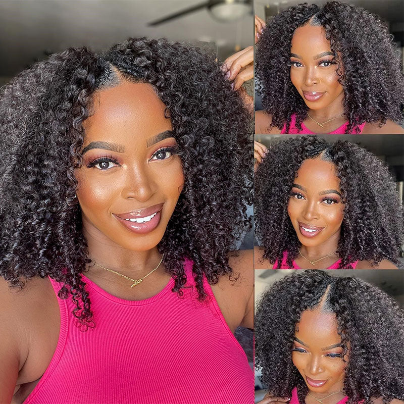 Klaiyi V Part Wig Kinky Curly Meets Real Scalp Beginner Friendly Afro Kinky Upgraded U Part Wigs