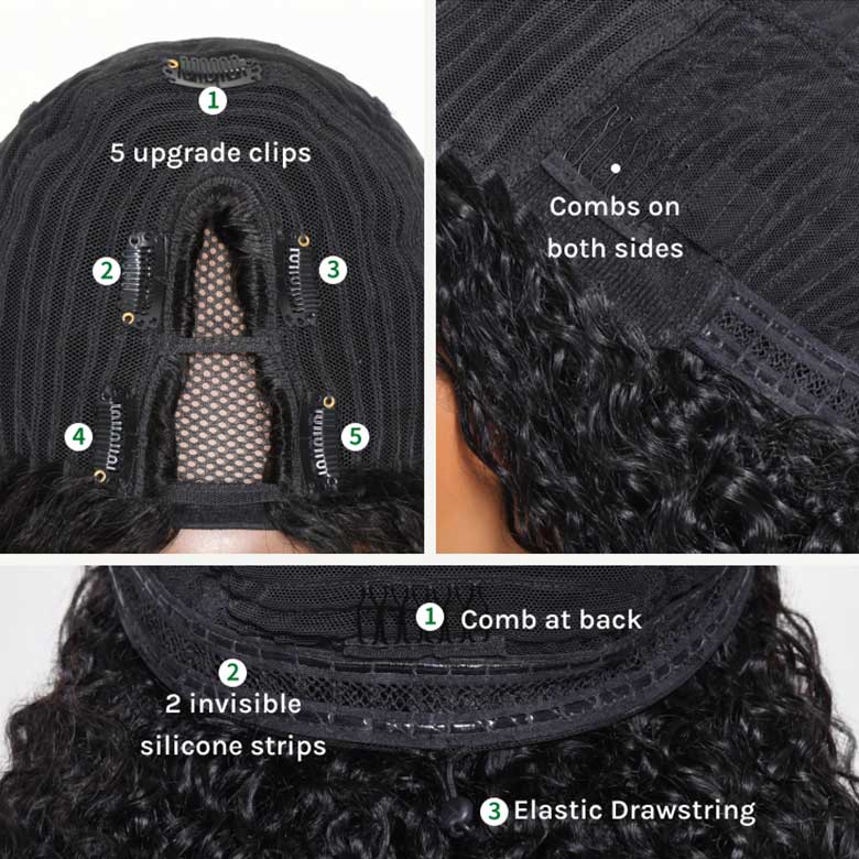 Klaiyi 4c Kinky Curly Vpart Wigs Meets Real Scalp No Leave Out Upgraded Upart Wigs