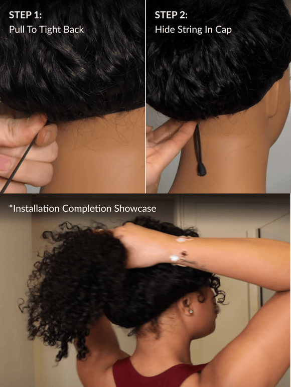 Klaiyi Hair Bouncy Water & Curly Seamless Blending Wig With Drawstring  InvisiBlend™ V part Wig 3.0 150% Density Protect Your Natural Hair Flash Sale