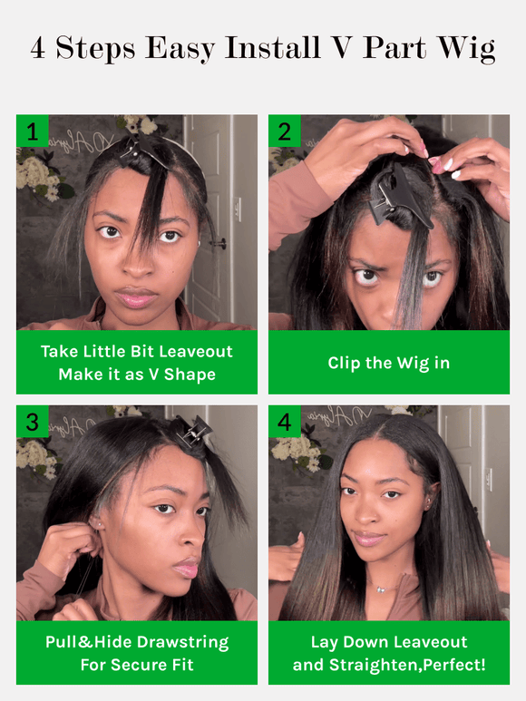 Klaiyi New EasiContour V Part Jerry Curly Wig Glueless Protective Style Human Hair Beginner Friendly Wig
