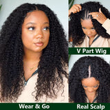 【24"=$24.75 by Afterpay】Klaiyi Jerry Curly Glueless Vpart Wigs Real Scalp No Leave Out Great Protective Wig Flash sale