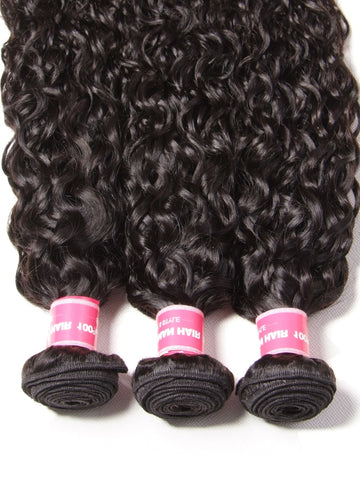 Klaiyi Hair 100% Human Virgin Hair Water Wave Weave 4 Bundles