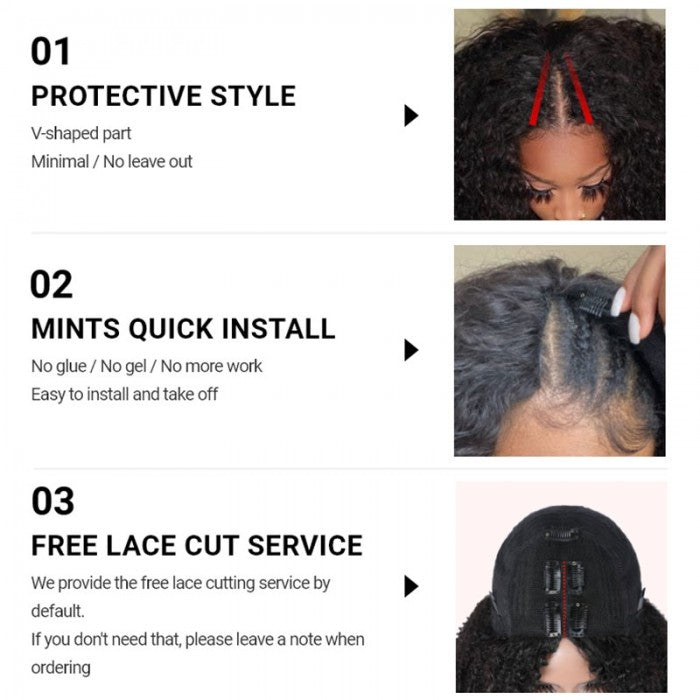 $100 OFF | Code: SAVE100  Klaiyi Jerry Curly U Part Wig Virgin Human Hair Real Scalp Beginnner Friendly Wig