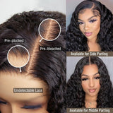 Klaiyi 7x5 Bye Bye Knots Pre-cut Lace Wear Go Glueless Wig Water Wave Human Hair Wigs