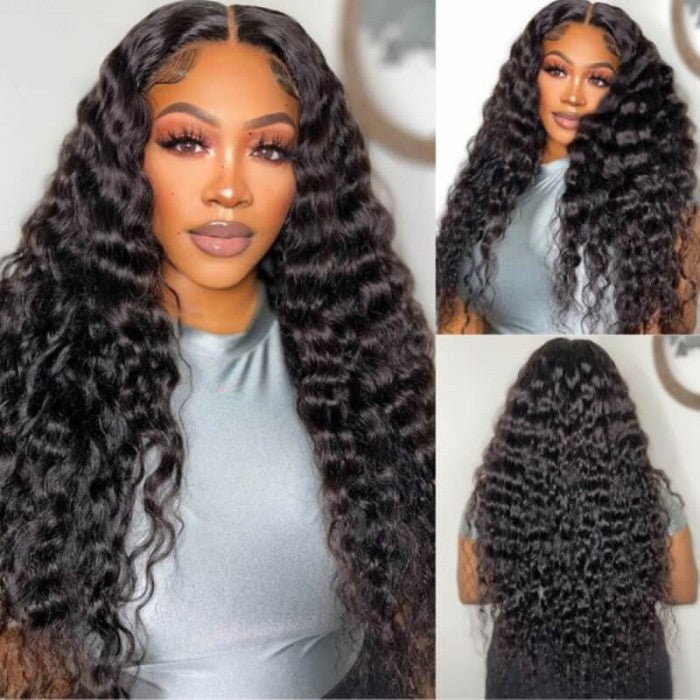 $42 Pay In 4 Get 26 Inch | Klaiyi 6x4.75 Pre-cut Lace Wig Put On and Go Water Wave Human Hair Wigs Flash Sale Beginners Friendly