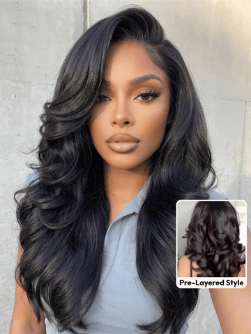 Perruque Klaiyi 13x4 Pre Everything Body Wave sans colle avec cordon élastique en cheveux humains - Vente flash