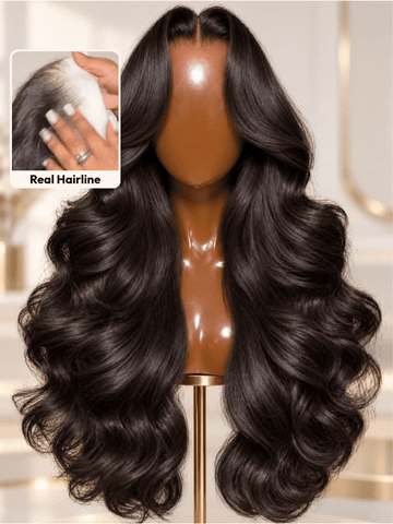 Klaiyi 13x4 Pre Everything Loose Body Wave Glueless Frontal Wig With Elastic Drawstring Human Hair Wig Flash Sale