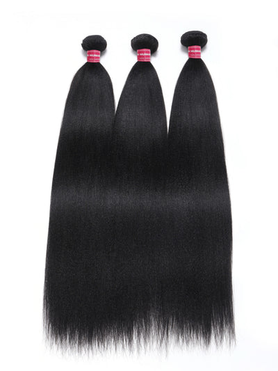 Klaiyi Light Yaki Straight Human Hair Bundles Most Natural Yaki Weave 2/3/4 Bundles/Pack