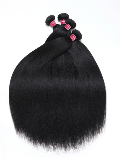 Klaiyi Light Yaki Straight Human Hair Bundles Most Natural Yaki Weave 2/3/4 Bundles/Pack
